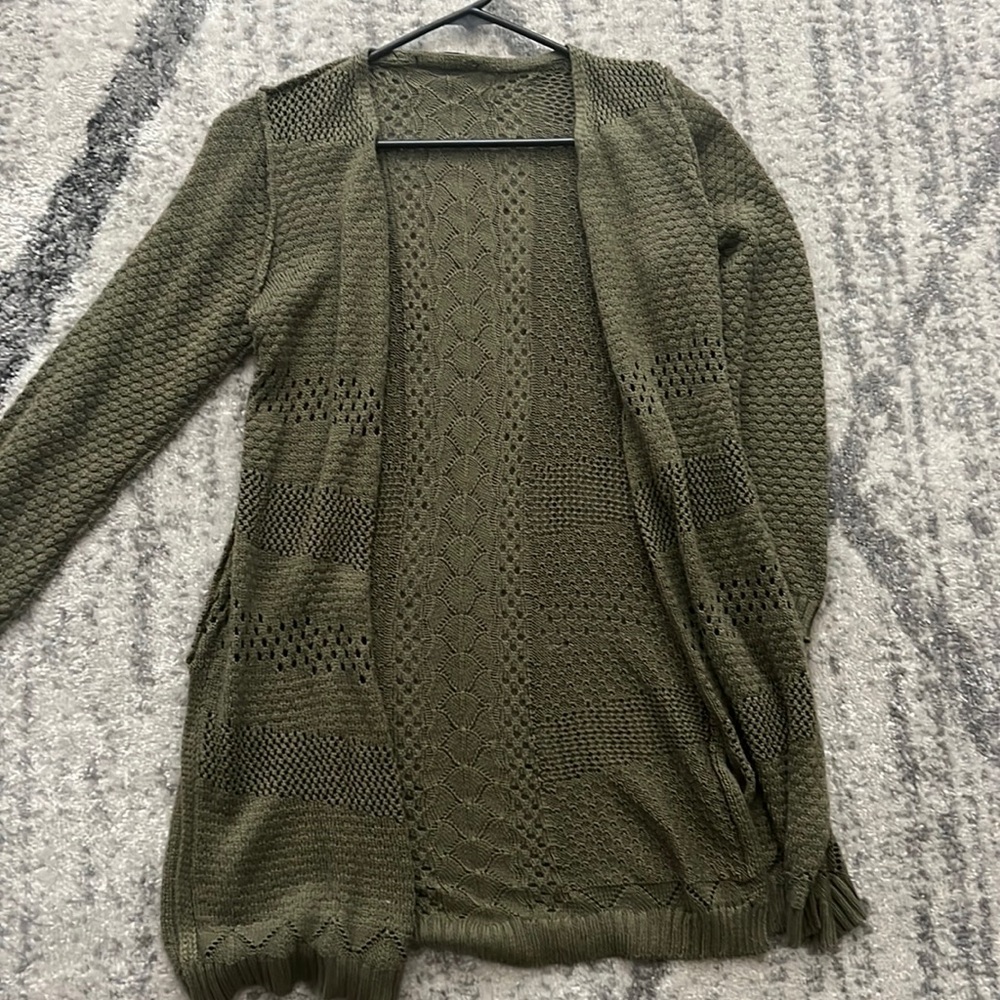 Green cardigan. size small.